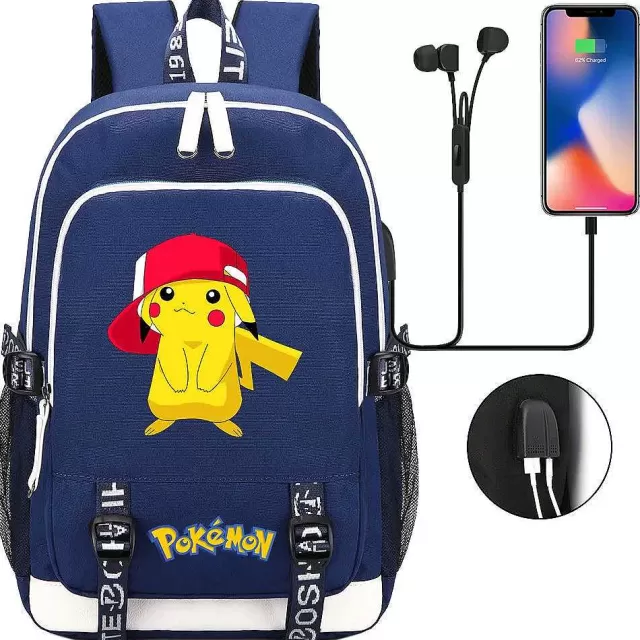 Rucksäcke & Taschen-Pkm.store Pikachu Pokemon Rucksack Mit Usb - Ideal Fur Laptops Und Fur Die Schule