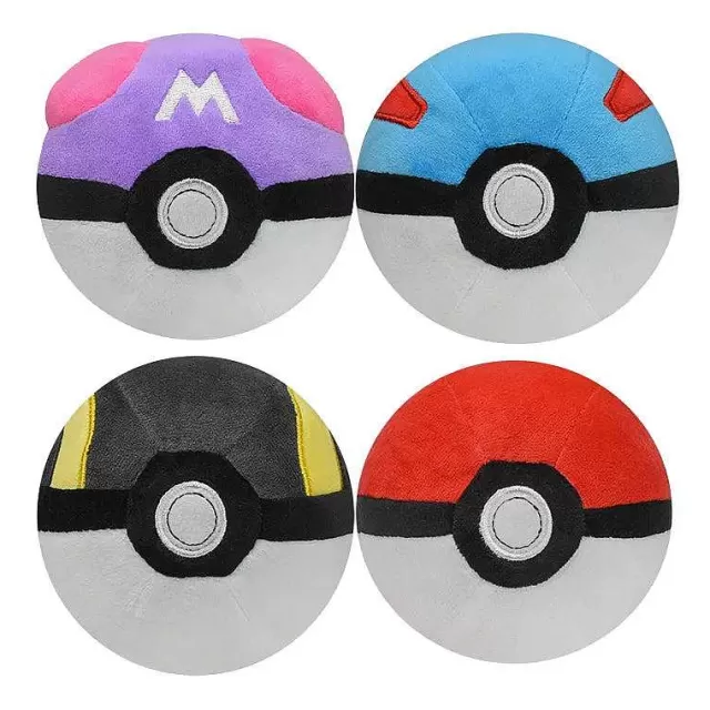 Pokemon Kuscheltiere-Pkm.store Pokemon Plusch Balle (4 Stk.) Master Ball Super Ball Great Ball Ultra Ball (Ca. 12Cm)
