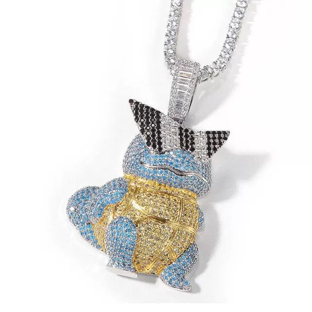 Pokemon Schmuck-Pkm.store Schiggy Squritle - Stylishe Pokemon Hip Hop Hals Kette Platinum | Gold