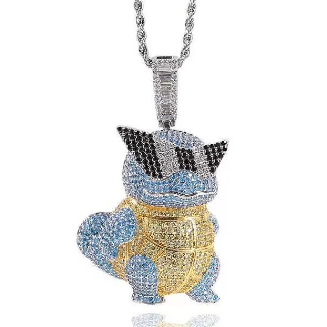 Pokemon Schmuck-Pkm.store Schiggy Squritle - Stylishe Pokemon Hip Hop Hals Kette Platinum | Gold